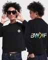 Shop Women's Black Vibin & Thrivin Typography Oversized Sweatshirt-Front