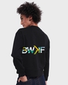 Shop Women's Black Vibin & Thrivin Typography Oversized Sweatshirt-Full