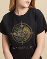 Shop Women's Black Wanderlust Graphic Printed Boyfriend T-shirt