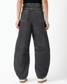 Shop Women's Black Washed Barrel Fit Jeans-Design