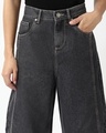 Shop Women's Black Washed Barrel Fit Jeans