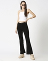 Shop Women's Black Washed Boot Cut Fit High Waist Jeans-Full