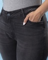 Shop Women's Black Washed Slim Fit Jeans-Full