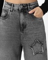 Shop Women's Black Washed Straight Fit Distressed Jeans