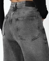 Shop Women's Black Washed Straight Fit Distressed Jeans