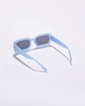Shop Women's Black Rectangle Polarised and UV Protected Lens Sunglasses-Full