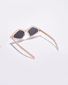 Shop Women's Black Geometric Polarised Lens Sunglasses-Full