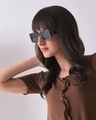 Shop Women's Black Wayfarer UV Protected Lens Sunglasses-Front