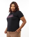 Shop Women's Black We Can't be Friends Typography Plus Size T-shirt-Design