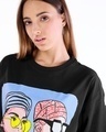 Shop Women's Black Weird Fashion Graphic Printed Oversized T-shirt