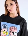 Shop Women's Black Weird Fashion Graphic Printed Oversized T-shirt