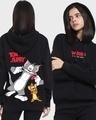 Shop Women's Black Weird T&J Graphic Printed Oversized Hoodie-Front
