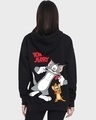 Shop Women's Black Weird T&J Graphic Printed Oversized Hoodie-Front