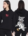 Shop Women's Black What Responsibility Graphic Printed Oversized Hoodie-Front