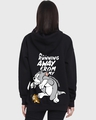 Shop Women's Black What Responsibility Graphic Printed Oversized Hoodie-Design