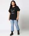 Shop Women's Black Whatever Cat Graphic Printed Plus Size Boyfriend T-shirt-Full