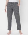 Shop Women's Black & White All Over Polka Printed Lounge Pants-Front