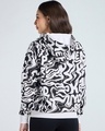 Shop Women's Black & White All Over Printed Oversized Hoodies-Full
