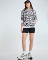 Shop Women's Black & White All Over Printed Oversized Hoodies