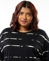 Shop Women's Black & White All Over Printed Oversized Plus Size T-shirt
