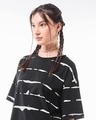 Shop Women's Black & White All Over Printed Oversized T-shirt