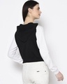 Shop Women's Black & White Color Block Hoodie-Full