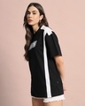 Shop Women's Black & White Color Block Oversized T-shirt-Full