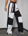 Shop Women's Black & White Color Block Oversized Wide Leg Korean Pants-Design
