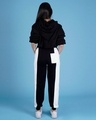 Shop Women's Black & White Color Block Relaxed Fit Joggers-Design