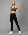 Shop Women's Black & White Color Block Skinny Fit Tights-Full