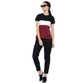 Shop Women's Black & White Colourblocked T-shirt