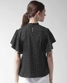 Shop Women's Black & White Dot Print Top-Design