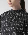 Shop Women's Black & White Dot Print Top