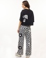 Shop Women's Black & White Problem Child Graphic Printed Oversized Co-ordinates-Design