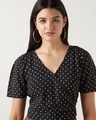 Shop Women's Black & White Polka Printed Short Top