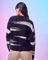 Shop Women's Black & White Oversized Sweater-Full