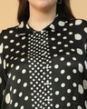 Shop Women's Black & White Polka Printed Plus Size Shirt