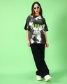 Shop Women's Black & White Snoopy Illusion Tie & Dye Oversized T-shirt