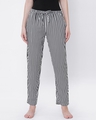 Shop Women's Black & White Striped Lounge Pants-Front