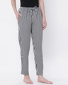 Shop Women's Black & White Striped Lounge Pants-Full