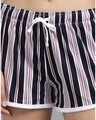 Shop Women's Black & White Striped Lounge Shorts-Full