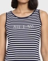 Shop Women's Black & White Striped Lounge T-shirt Dress-Full