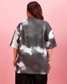 Shop Women's Black & White Tie & Dye Plus Size Oversized T-shirt-Design