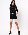 Shop Women's Black & White Tie N Dye Hoodie Sweatshirt-Full