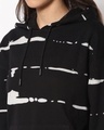 Shop Women's Black & White Tie N Dye Hoodie Sweatshirt