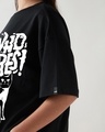 Shop Women's Black Who Cares Graphic Printed Oversized T-shirt