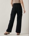 Shop Women's Black Wide Leg Cargo Jeans-Design