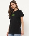 Shop Women's Black Win Graphic Printed Boyfriend T-shirt-Design