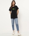 Shop Women's Black Win Graphic Printed Boyfriend T-shirt-Full