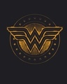 Shop Women's Black Wonder Woman Gold Plated Logo (DCL) Graphic Printed Boyfriend T-shirt-Full